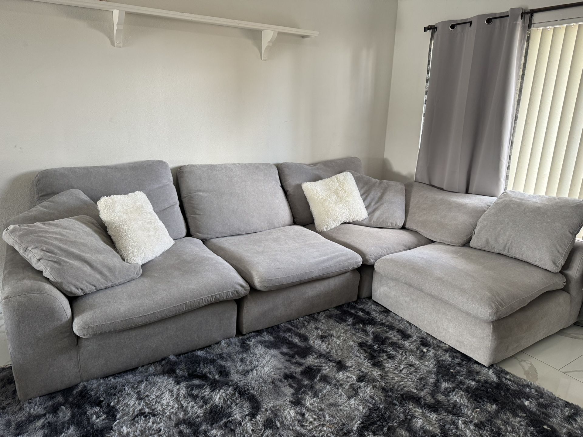 Gray Modular Cloud Couch Sofa Sala