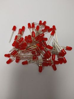 Lot of 65 Red LEDs - New Old Stock
