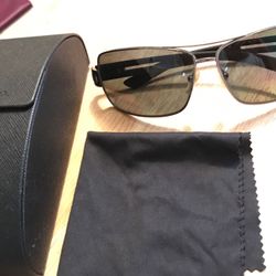 Prada SPR 54I Sunglasses Gunmetal 5AV-5Z1 Polarized Shades