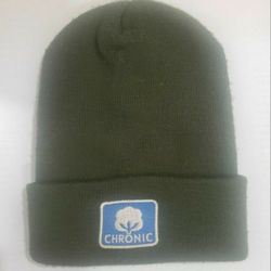 Vintage 1990's Original Chronic Raver Beanie Forest Green - Like New - 90s - Old School - EDC - Original - Cotton Logo - Great Condition 