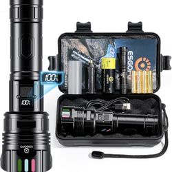 Flashlight 1000000 High Lumens Rechargeable