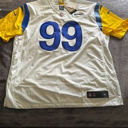 Men's Los Angeles Rams Aaron Donald Nike White Game Player Jersey Size 2XL !!!