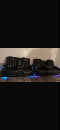 Couches leather recliner/ Sillones de piel reclinables
