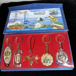 Vintage Hong Kong Souvenir 18K G. P Set With Original Box 