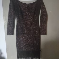 Black Red Sparkle Dress Pre Owned Size S