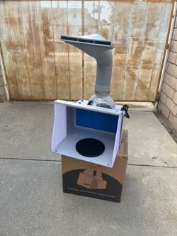 Vivohome Dual Fans Airbrush Paint Spray Booth With 4 LED Lights Turn Table