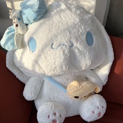 BRAND NEW Sanrio Jumbo Cinnamoroll Bag & Bow Plush 30”