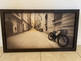 Italian Quiet Street with Bicycle On Sidewalk
