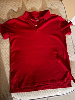 Red collared shirt