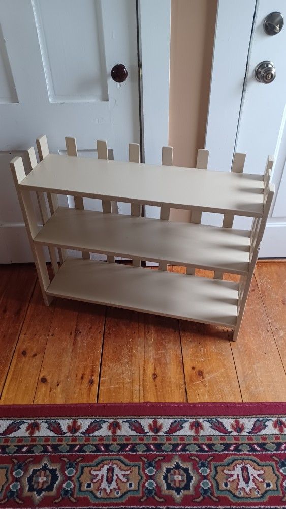 Handmade wooden 3 tiered floor shelf - 33' x 27"