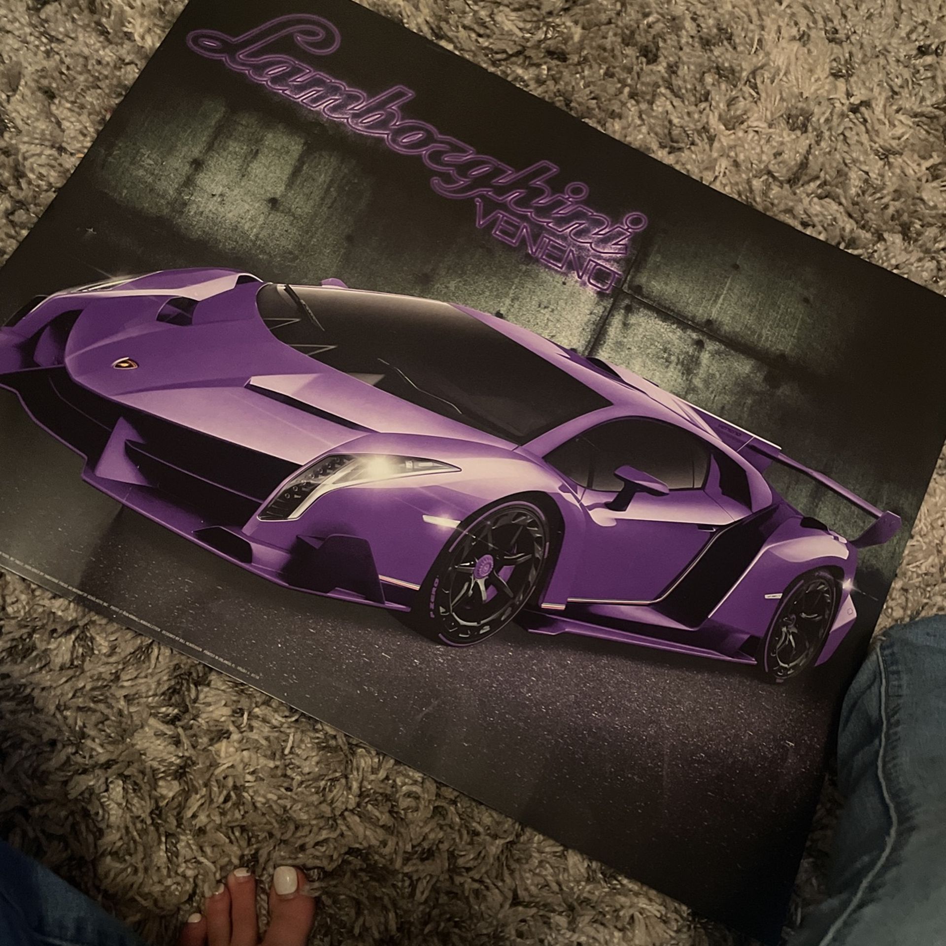 purple Lamborghini poster 