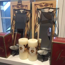 Wall Sconce Set With With Yankee Candles 