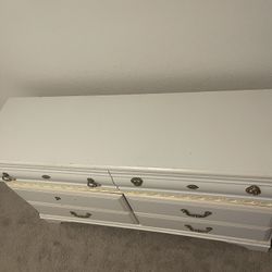 gold n white dresser