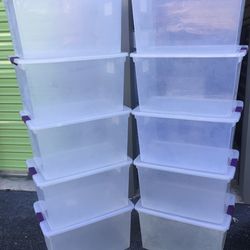 Sterilite 66qt Latch clear view plastic storage container