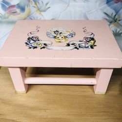 Beautiful Vintage Pink Painted Wooden Stoop