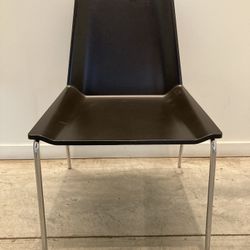 Bernhardt Design Danish Chair Mid Century Modern 1121B 1121 Steel Black Shell Office Side Lobby Business Bank Audio Vintage Office