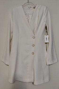 JASON WU White Cream Blazer Mini Dress Size S