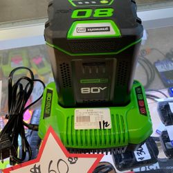 Green works 80 V Battery W/charger 