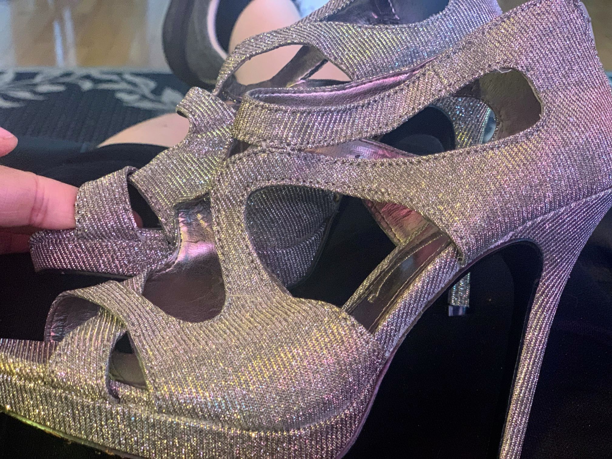 Gray Sparky Color Heels Size 6