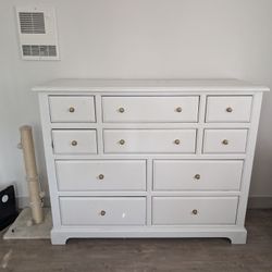 Wooden Dresser, full-sized, white