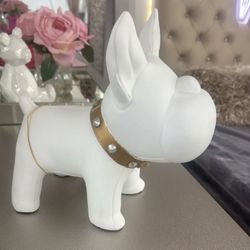 White Gold Bulldog Sculpture 