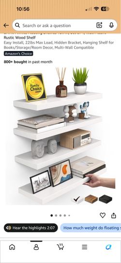 Floating White Shelves