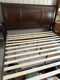 King size bed frame  w/ 2 drawer footboard