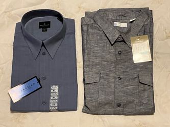 New, 2 men’s dress shirts size XL