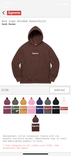 Brown Supreme Box Logo Hoodie 
