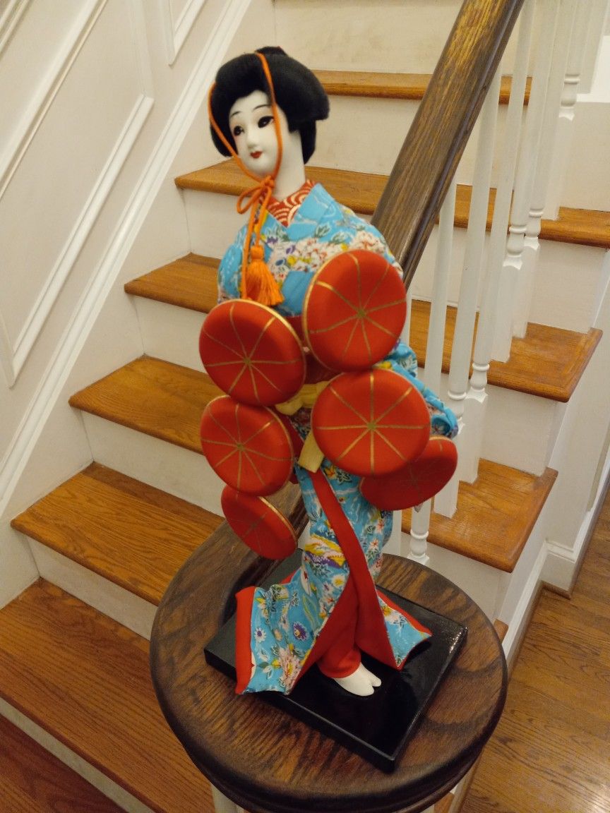Vintage  Japanese Geisha Doll 15" Tall