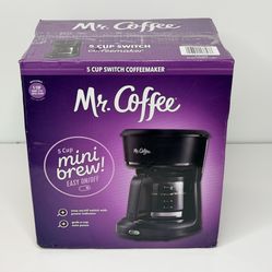 Mr Coffee 5 Cup Mini Brew Coffeemaker Easy On/Off Switch Black | Brand New Sealed