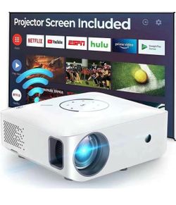 Native 1080P Full HD Video Projector, 5G WiFi Projector Supports 4K, LCD, Portable Projector Compatible with TV Stick, HDMI, USB, Laptop, iOS & Androi