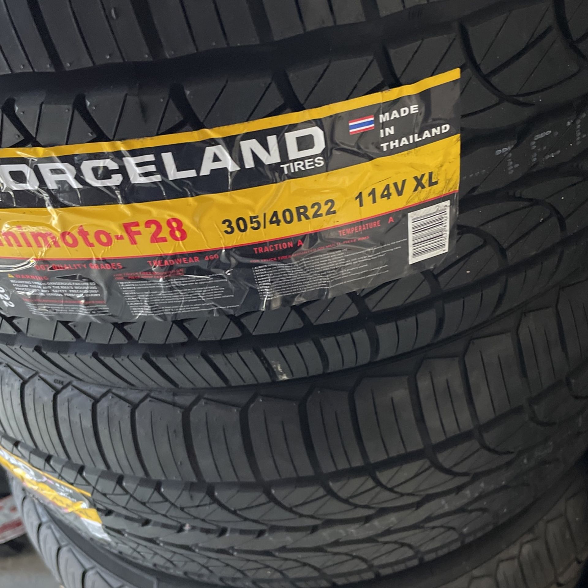 Selling 4 .. 305 40 R 22 Force All Season tire’s for $560 for the set installed and balanced All NEW tire’s come with a 1 year Road hazard warranty a