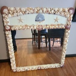 Large Vintage Seashell Mirror
