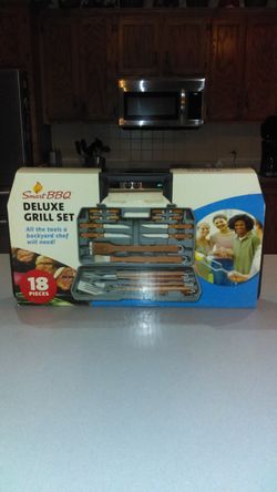 SMART BBQ 28 PIECE DELUXE GRILL SET NEW FACTORY SEALED
