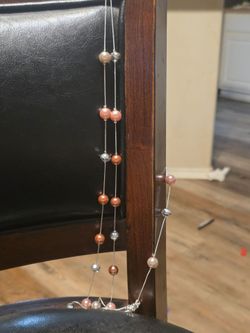 Long Beaded Pearl and Crystal Necklace