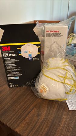 3M N95 Cool Flow Valved Disposable Respirator, 10-Pack