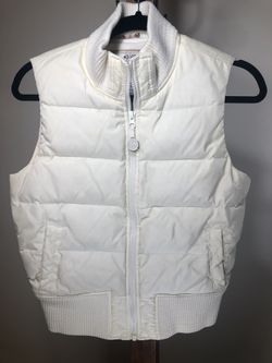 Old Navy White Puffer Vest Women’s Size Small 65% Down