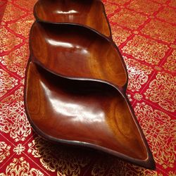 Vintage Monkey Pod Bowl Shape Snack Tray