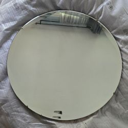 Antique Beveled Round Mirror 