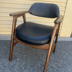 Mcm Black Wooden Armchair With Wear Measurements In Photos