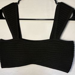 Wild Fable Black Ribbed Crop Top Bralette