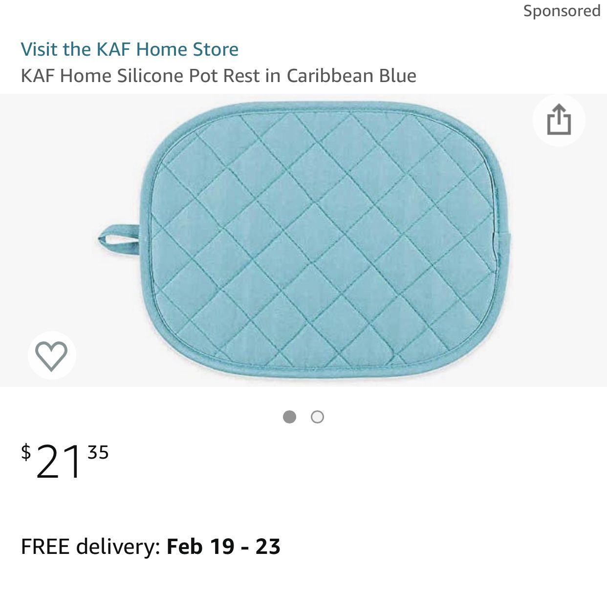 KAF Home Silicone Pot Rest in Caribbean Blue