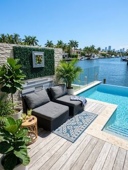 2 Lounge Outdoor Grey Chairs With Pillows
