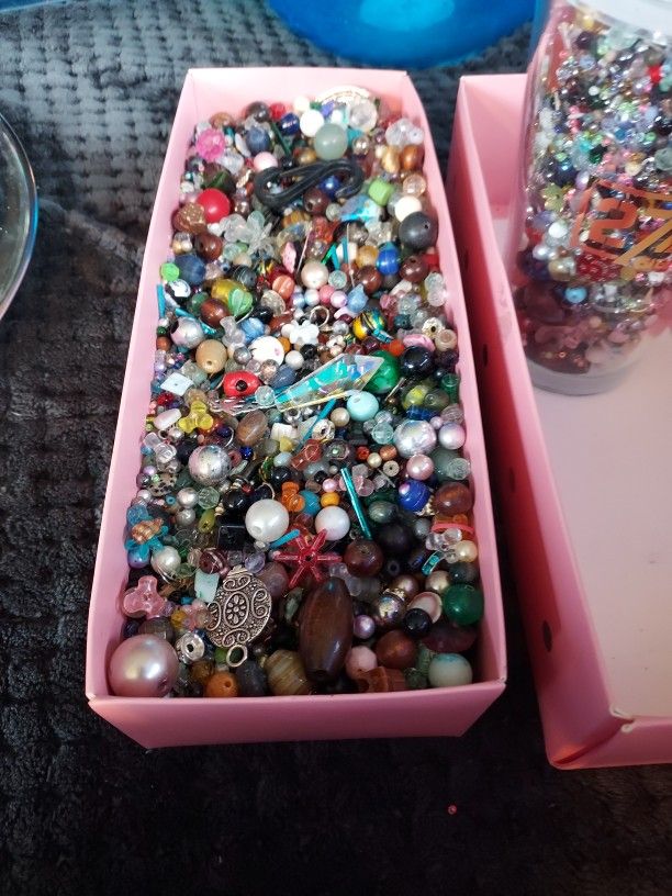 Mix Of Beads Jewlery,Prizm Balls,Charms,Hooks And Jump Rings ETC.