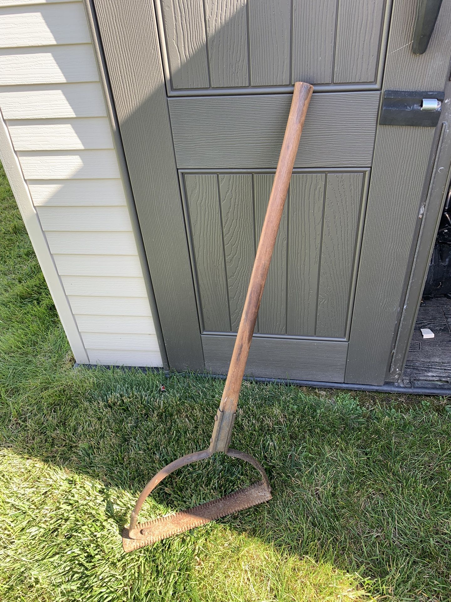 Vintage Weed Grass Trimmer Sling Blade With Wood Handle