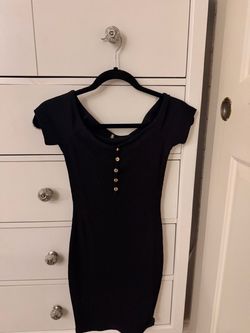 Black Ribbed Bodycon Mini Dress