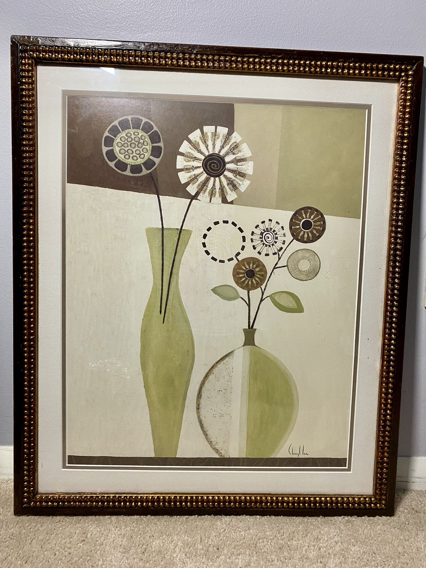 Vase With Textured Wooden Frame
