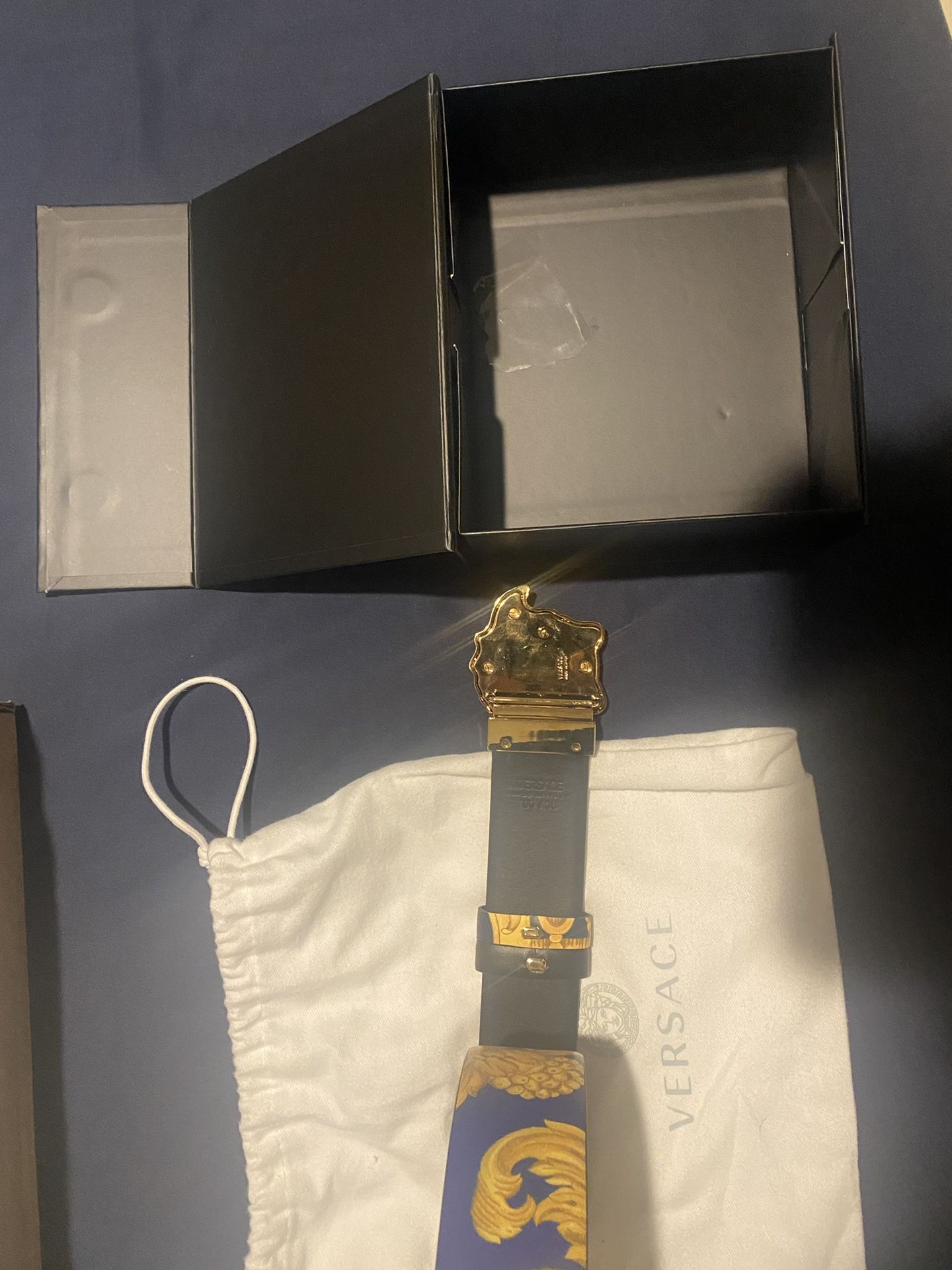 Versace Belt (Blue Accents) - Reversible “Barocco 660” Edition