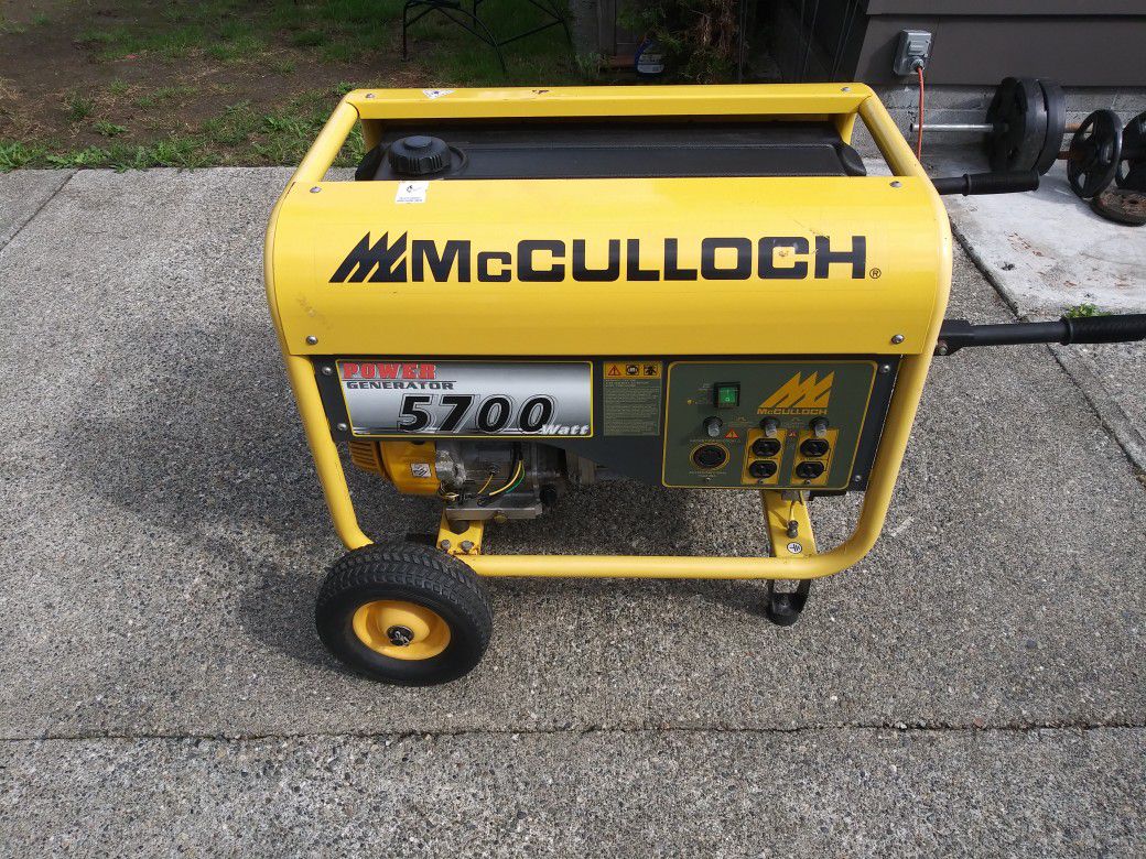 McCulloch 5700 watt generator